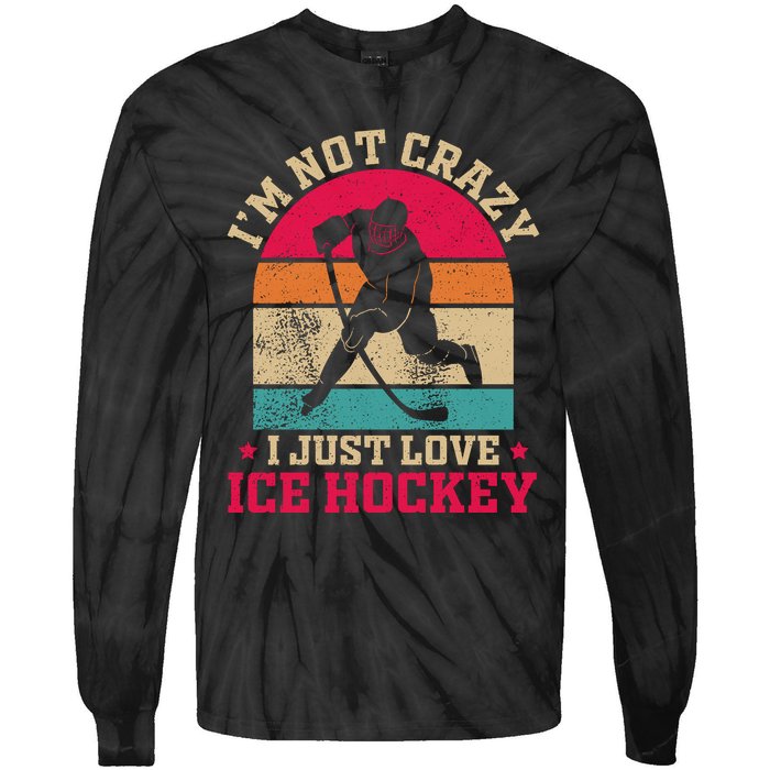 Ice Hockey Enthusiast Retro Style Tie-Dye Long Sleeve Shirt