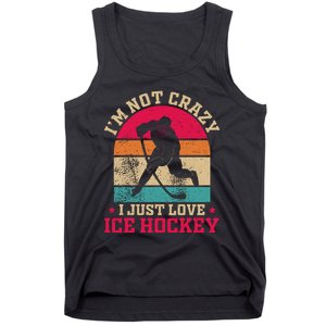 Ice Hockey Enthusiast Retro Style Tank Top