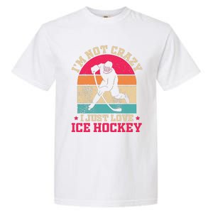 Ice Hockey Enthusiast Retro Style Garment-Dyed Heavyweight T-Shirt