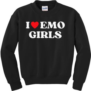 I Heart Emo Funny Quote Red Heart Emo Girl Style Kids Sweatshirt