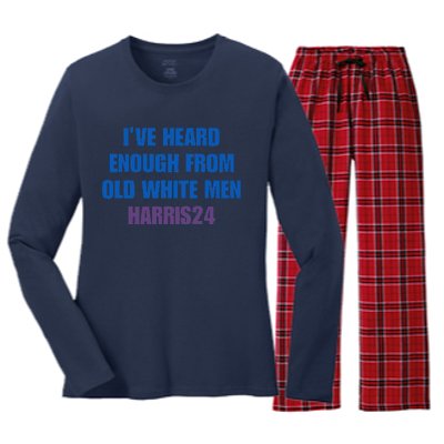 Ive Heard Enough From Old White Harris 2024 Women's Long Sleeve Flannel Pajama Set 