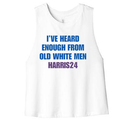 Ive Heard Enough From Old White Harris 2024 Women's Racerback Cropped Tank