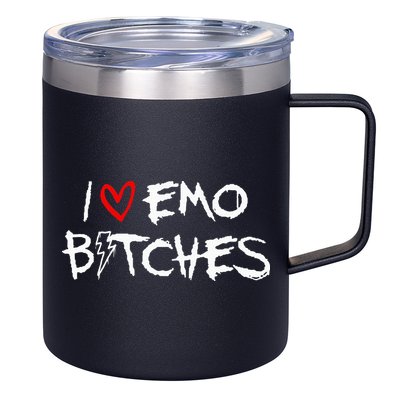 I Heart Emo Bitches Funny Quote Emo Music Girl Style 12oz Stainless Steel Coffee Mug