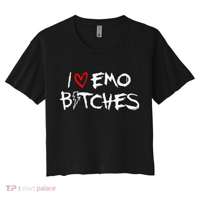 I Heart Emo Bitches Funny Quote Emo Music Girl Style Crop Top