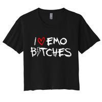I Heart Emo Bitches Funny Quote Emo Music Girl Style Women's Crop Top Tee