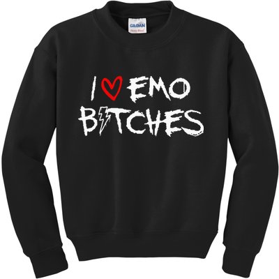 I Heart Emo Bitches Funny Quote Emo Music Girl Style Kids Sweatshirt