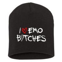 I Heart Emo Bitches Funny Quote Emo Music Girl Style Short Acrylic Beanie