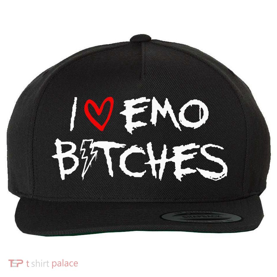 I Heart Emo Bitches Funny Quote Emo Music Girl Style Wool Snapback Cap