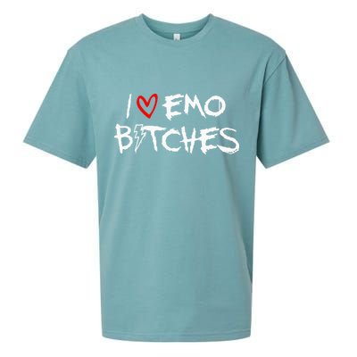 I Heart Emo Bitches Funny Quote Emo Music Girl Style Sueded Cloud Jersey T-Shirt