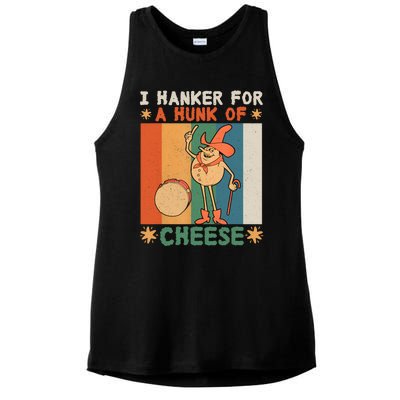 I Hanker For A Hunk Of Cheese Retro Ladies PosiCharge Tri-Blend Wicking Tank