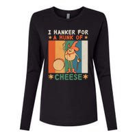 I Hanker For A Hunk Of Cheese Retro Womens Cotton Relaxed Long Sleeve T-Shirt