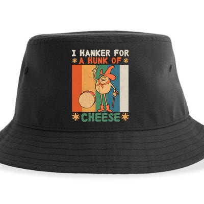 I Hanker For A Hunk Of Cheese Retro Sustainable Bucket Hat