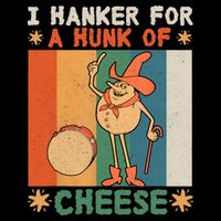 I Hanker For A Hunk Of Cheese Retro Sustainable Bucket Hat