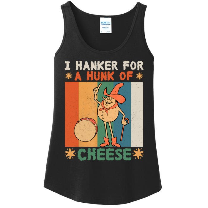 I Hanker For A Hunk Of Cheese Retro Ladies Essential Tank