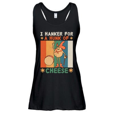 I Hanker For A Hunk Of Cheese Retro Ladies Essential Flowy Tank