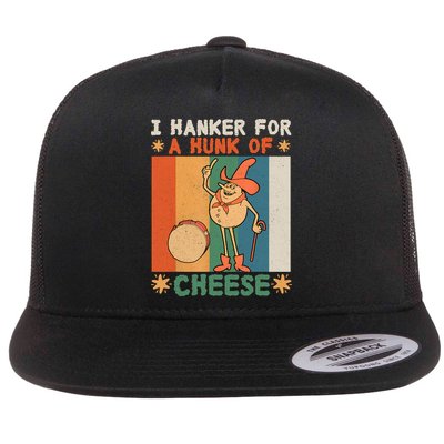 I Hanker For A Hunk Of Cheese Retro Flatbill Hat