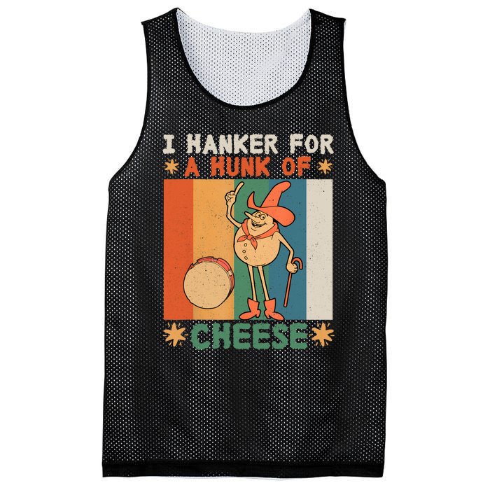 I Hanker For A Hunk Of Cheese Retro Mesh Reversible Basketball Jersey Tank