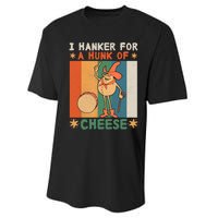 I Hanker For A Hunk Of Cheese Retro Performance Sprint T-Shirt