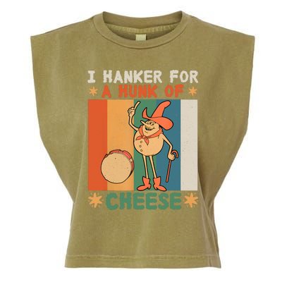 I Hanker For A Hunk Of Cheese Retro Garment-Dyed Women's Muscle Tee