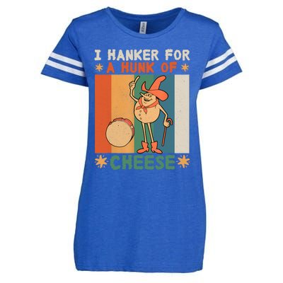 I Hanker For A Hunk Of Cheese Retro Enza Ladies Jersey Football T-Shirt