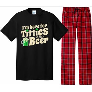 IM Here For Titties And Beer Funny St Patricks Day Drinking Pajama Set