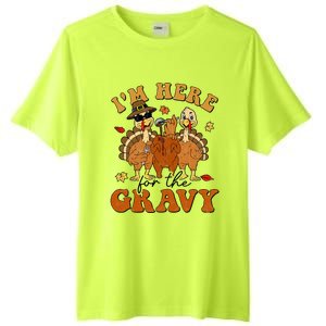 I'm Here For The Gravy Turkey Autumn Fall Thanksgiving Retro Tall Fusion ChromaSoft Performance T-Shirt