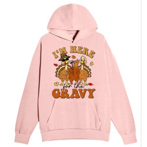 I'm Here For The Gravy Turkey Autumn Fall Thanksgiving Retro Urban Pullover Hoodie