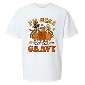 I'm Here For The Gravy Turkey Autumn Fall Thanksgiving Retro Sueded Cloud Jersey T-Shirt