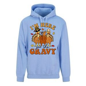 I'm Here For The Gravy Turkey Autumn Fall Thanksgiving Retro Unisex Surf Hoodie