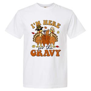 I'm Here For The Gravy Turkey Autumn Fall Thanksgiving Retro Garment-Dyed Heavyweight T-Shirt