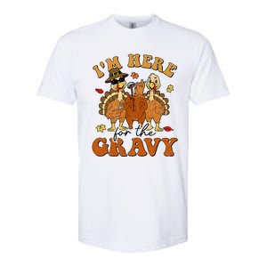 I'm Here For The Gravy Turkey Autumn Fall Thanksgiving Retro Softstyle CVC T-Shirt