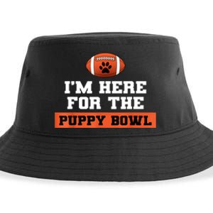 I'm Here For The Puppy Bowl Funny Dog Sustainable Bucket Hat