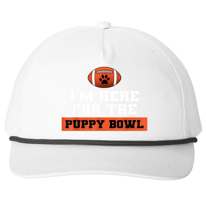 I'm Here For The Puppy Bowl Funny Dog Snapback Five-Panel Rope Hat