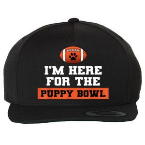 I'm Here For The Puppy Bowl Funny Dog Wool Snapback Cap