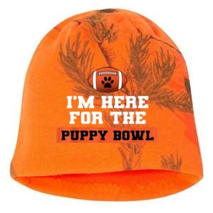 I'm Here For The Puppy Bowl Funny Dog Kati - Camo Knit Beanie