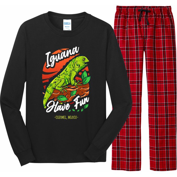 Iguana Have Fun Cozumel Mexico Long Sleeve Pajama Set