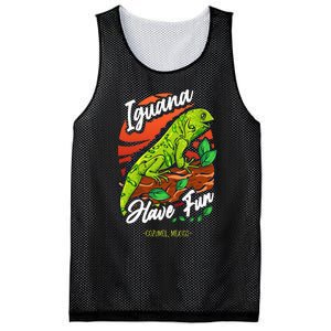 Iguana Have Fun Cozumel Mexico Mesh Reversible Basketball Jersey Tank