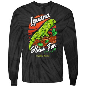 Iguana Have Fun Cozumel Mexico Tie-Dye Long Sleeve Shirt