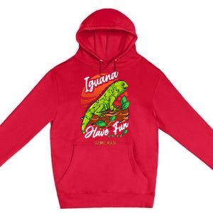 Iguana Have Fun Cozumel Mexico Premium Pullover Hoodie