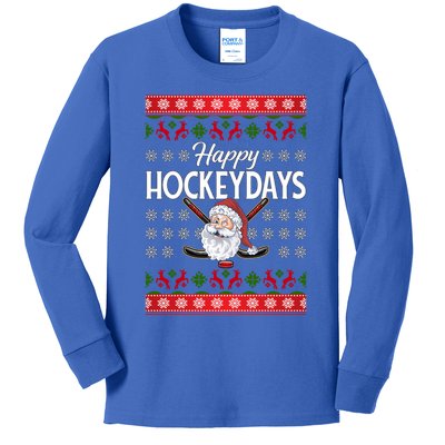 Ice Hockey Fan Happy Hockeydays Hockey Lover Christmas Gift Kids Long Sleeve Shirt