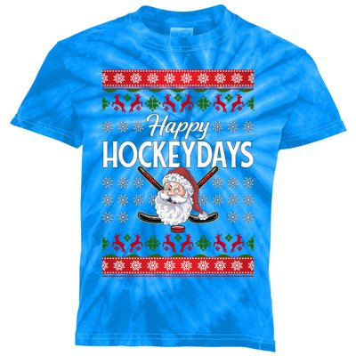 Ice Hockey Fan Happy Hockeydays Hockey Lover Christmas Gift Kids Tie-Dye T-Shirt