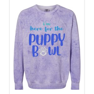 I'm Here For The Puppy Bowl Funny Cute Dog Lover Colorblast Crewneck Sweatshirt