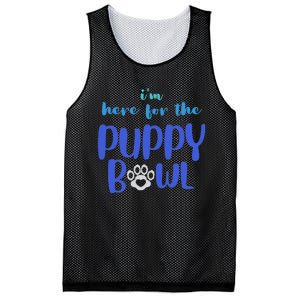 I'm Here For The Puppy Bowl Funny Cute Dog Lover Mesh Reversible Basketball Jersey Tank