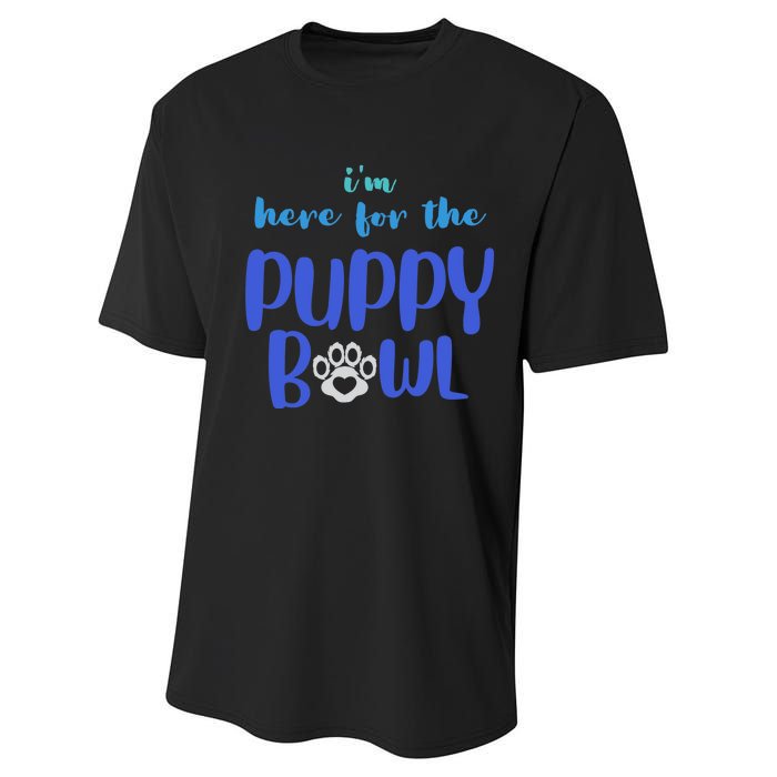 I'm Here For The Puppy Bowl Funny Cute Dog Lover Performance Sprint T-Shirt