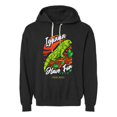 Iguana Have Fun Cancun Mexico Garment-Dyed Fleece Hoodie