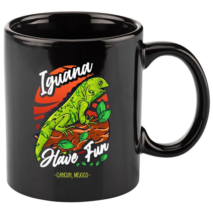 Iguana Have Fun Cancun Mexico 11oz C Handle Ceramic Mug