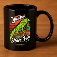 Iguana Have Fun Cancun Mexico 11oz C Handle Ceramic Mug