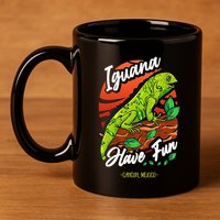 Iguana Have Fun Cancun Mexico 11oz C Handle Ceramic Mug