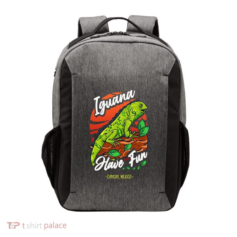 Iguana Have Fun Cancun Mexico Vector Backpack