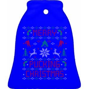 Ice Hockey Funny Ugly Christmas Sweater Party Gift Cute Gift Ceramic Bell Ornament